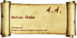 Anton Ádám névjegykártya